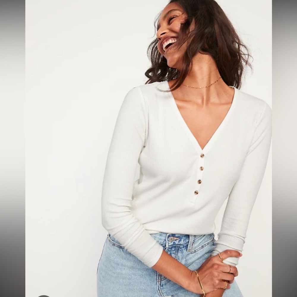 NWT Old Navy Cream Henley